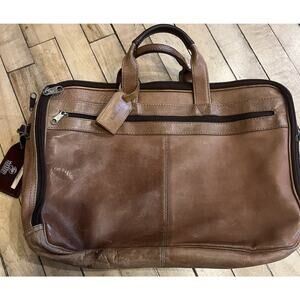 Hartmann Leather Briefcase Tan Laptop Bag Vintage Travel Attache